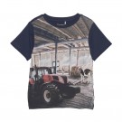 Minymo T-skjorte Barn Kortermet Traktorprint Black Iris (Kun str 104, 110 og 116) thumbnail