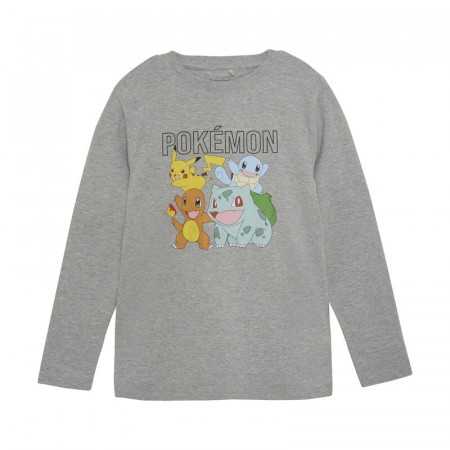 Minymo T-skjorte Barn Langermet Pocémon Light Grey Melange