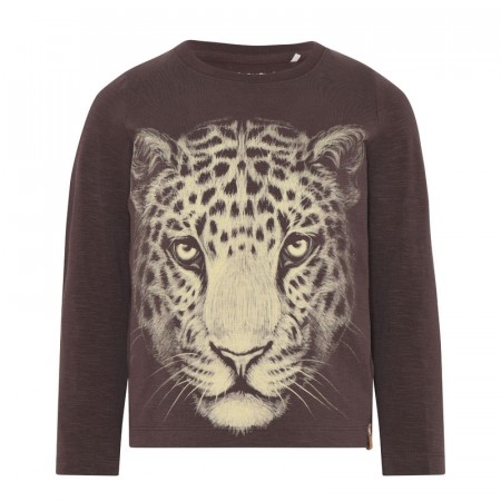 Minymo T-skjorte Barn Langermet Tigerprint Java